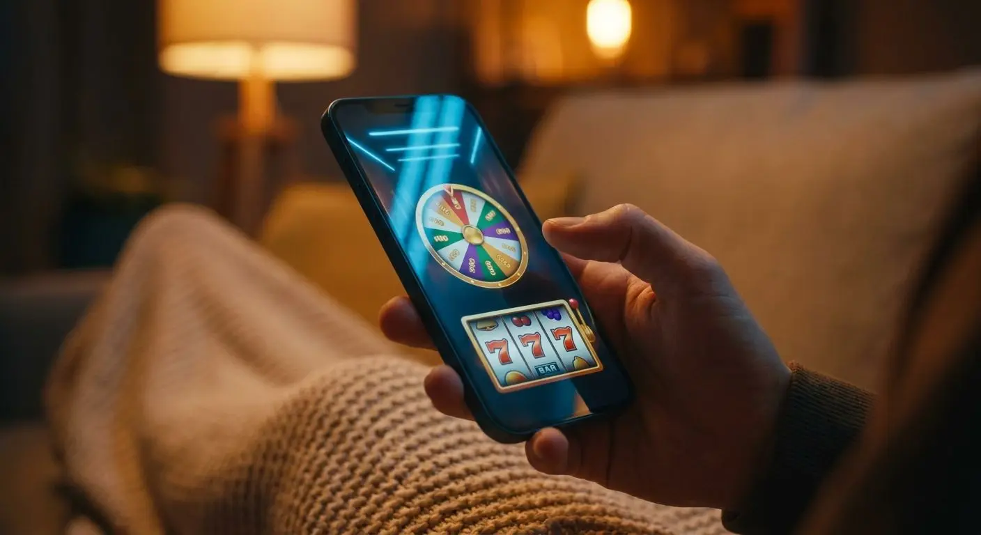 Utente che usa lo smartphone per accedere ai giochi online