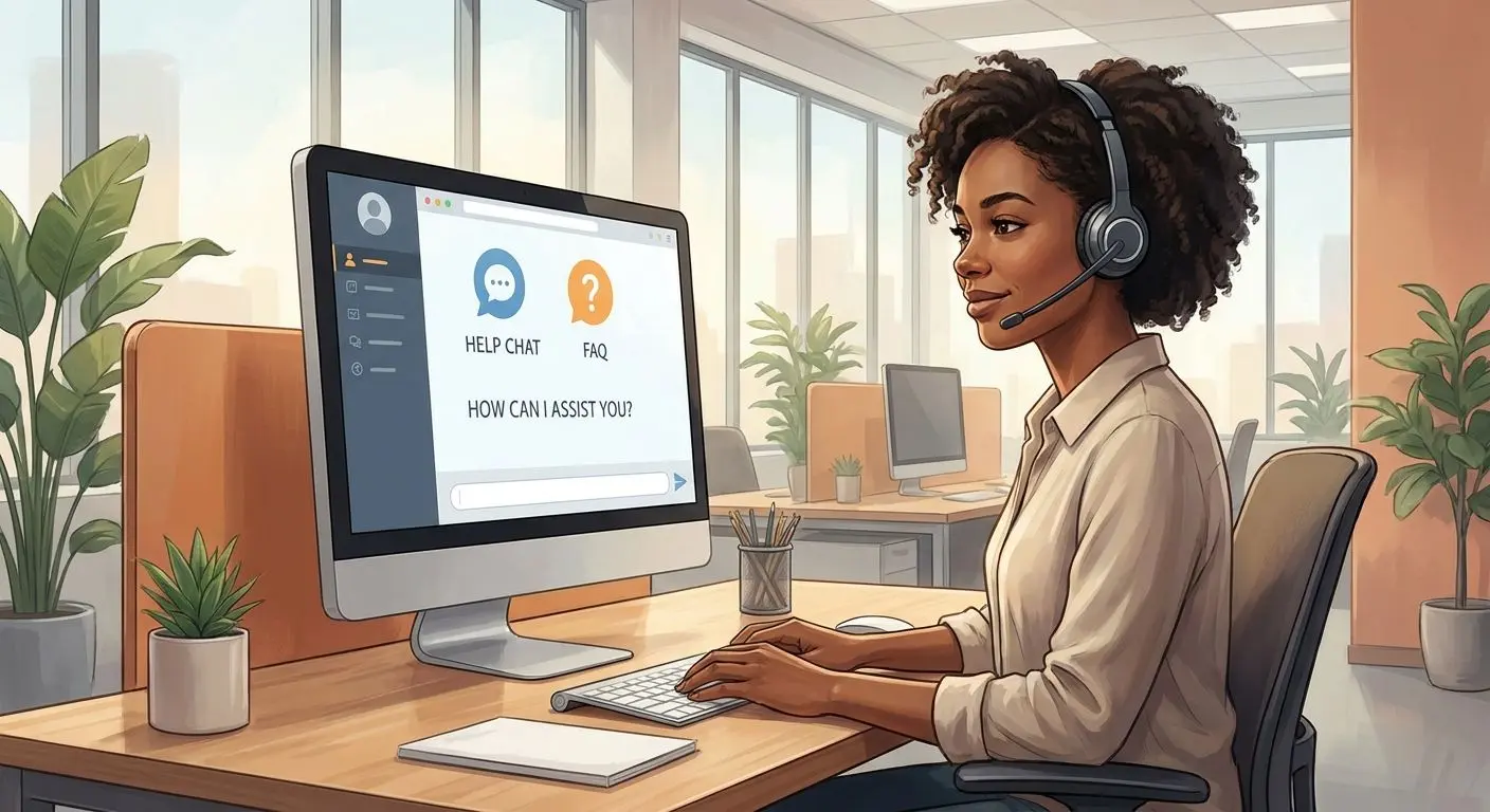 Illustrazione supporto clienti per gestione chiusura conto