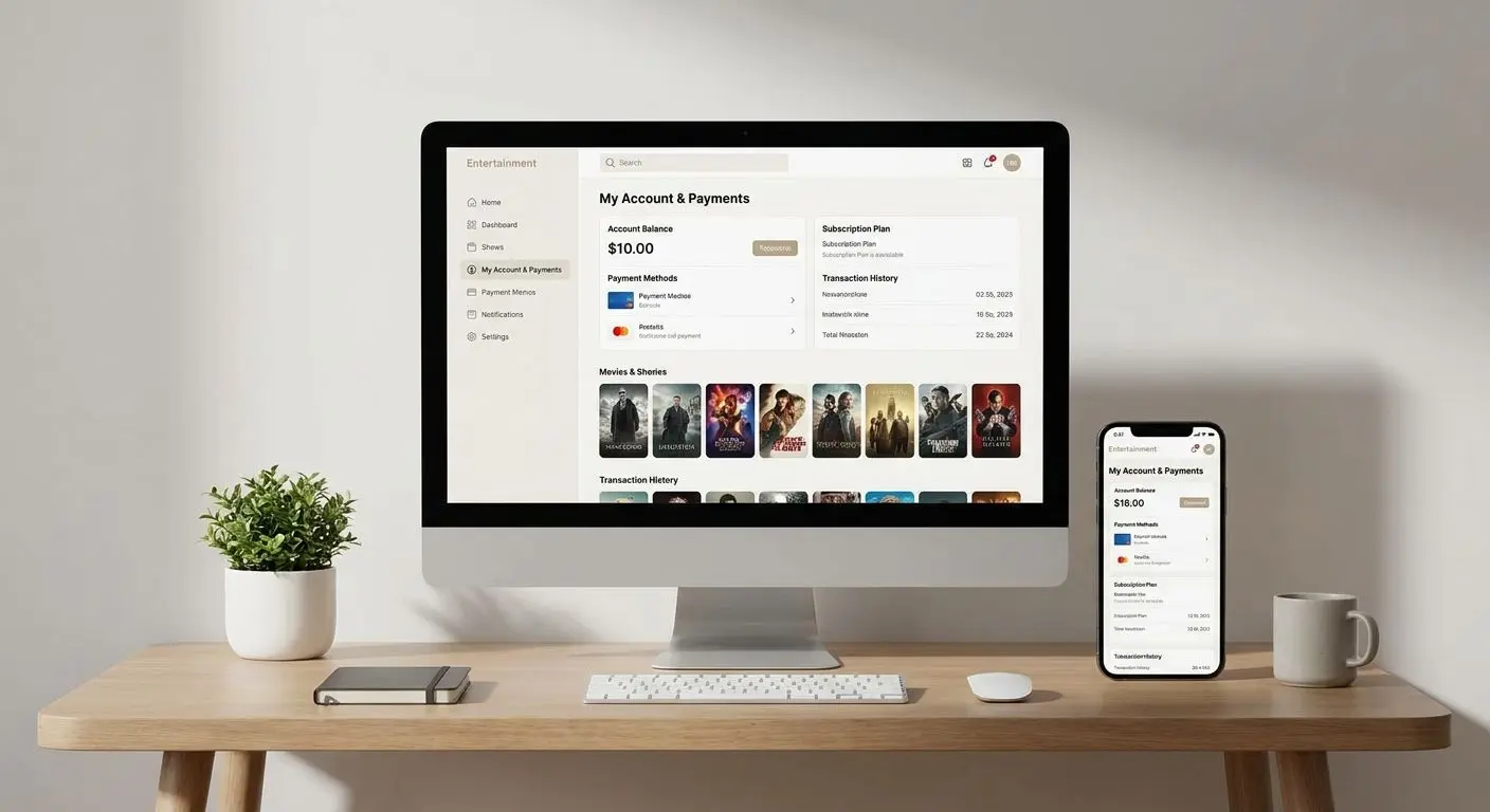 Interfaccia desktop e smartphone per gestione conto e pagamenti