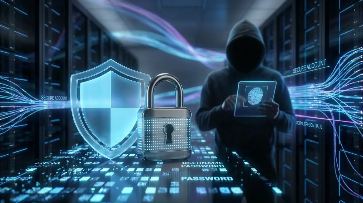 Visuale astratta di sicurezza digitale per proteggere i dati di accesso