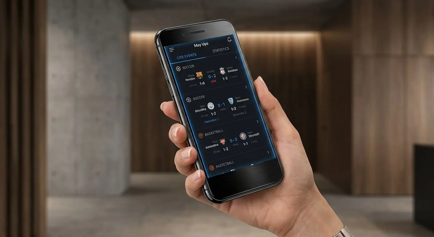 Smartphone con schermata mobile sportiva in stile iPhone