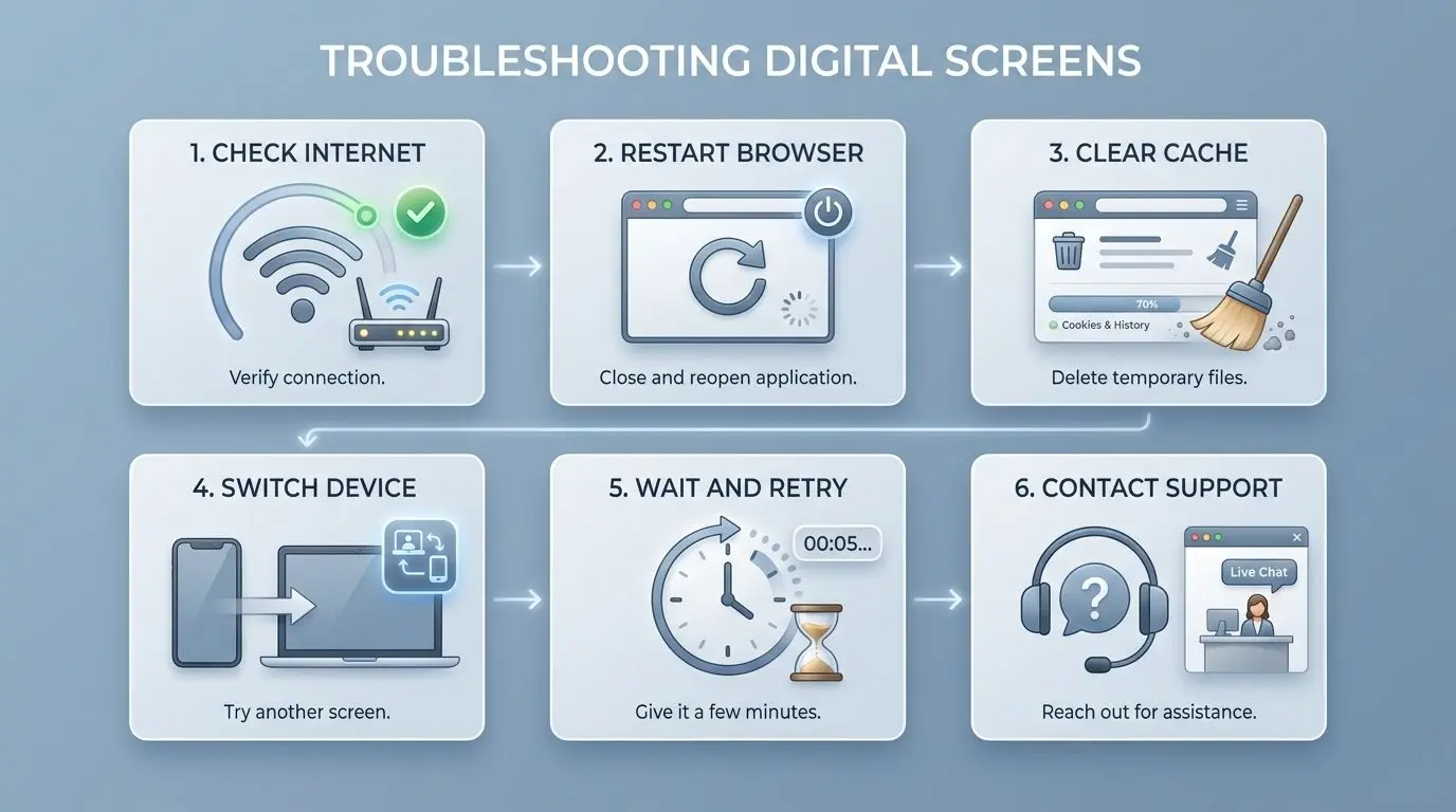 Infografica semplice con passaggi per risolvere problemi di accesso