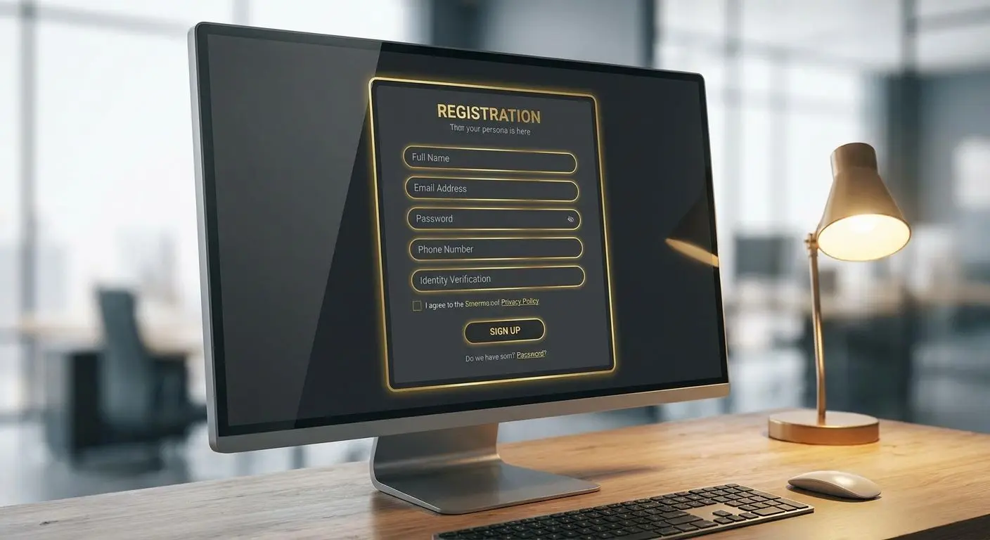 Modulo di registrazione online con campi principali evidenziati