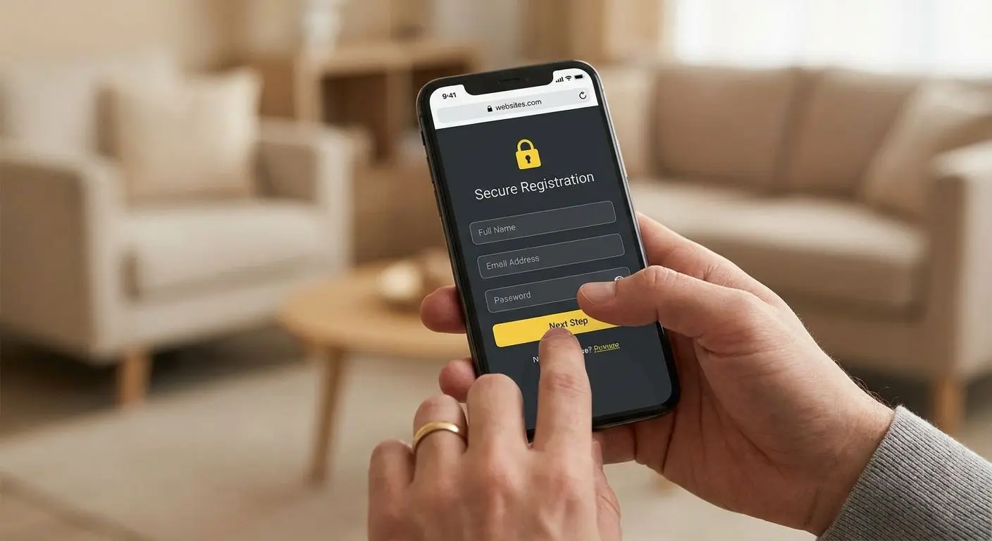 Registrazione da smartphone con interfaccia mobile semplice